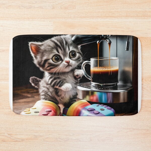 Item preview, Cat with coffee designed and sold by QuanntixArt.