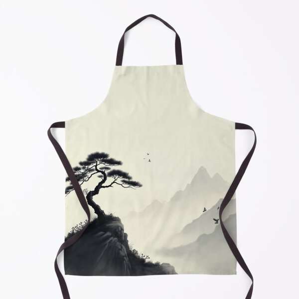 Item preview, Serenity in the Mist – Japanese Sumi-e Ink Painting designed and sold by xlostlight.