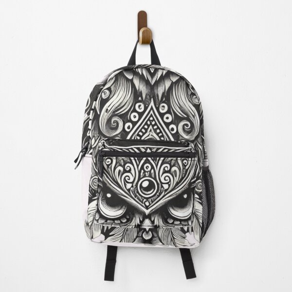 Item preview, Mystical Ornate Owl – Black & White Boho Tattoo Art designed and sold by gtrock.