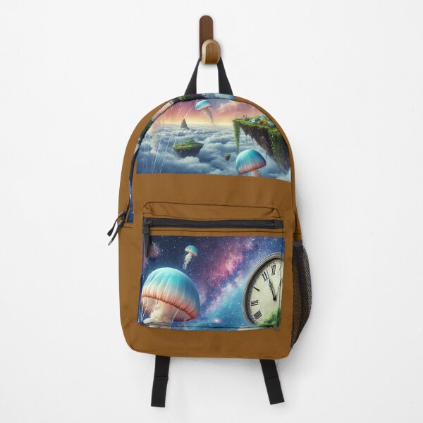 Item preview, This image depicts a surreal and fantastical scene where elements of nature and time are combined into a dreamlike landscape. designed and sold by Luci3120.