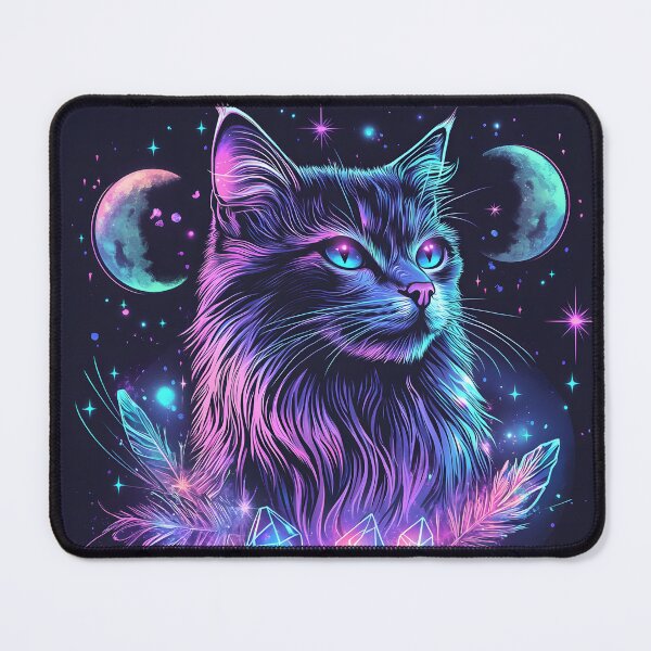 Item preview, Black cat with holographic elements designed and sold by natalidesign.