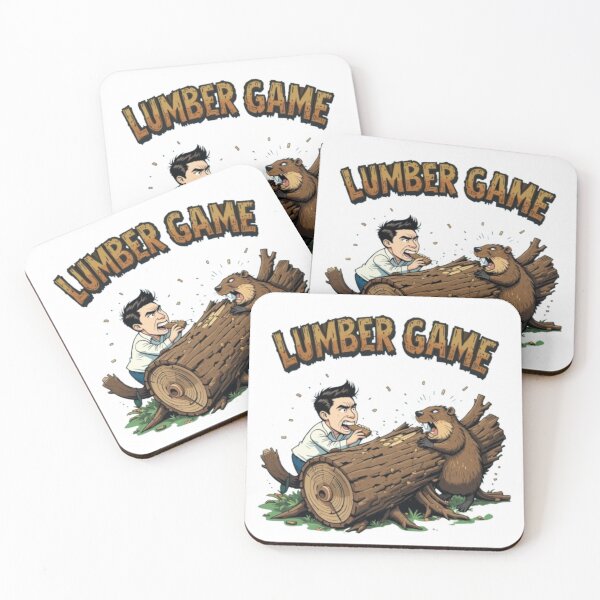 Item preview, Lumber Game Design - Beaver vs Human Competition, Funny Cartoon designed and sold by Rapica.