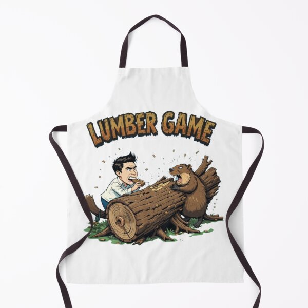 Item preview, Lumber Game Design - Beaver vs Human Competition, Funny Cartoon designed and sold by Rapica.