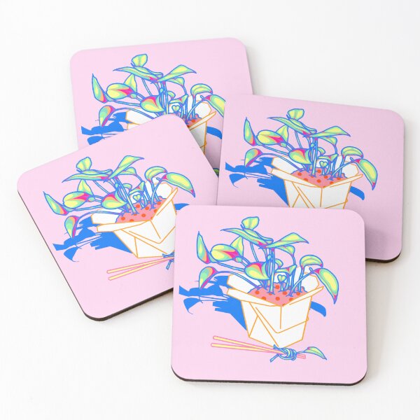 Item preview, Pink pothos in a takeout box designed and sold by Radicalyul.
