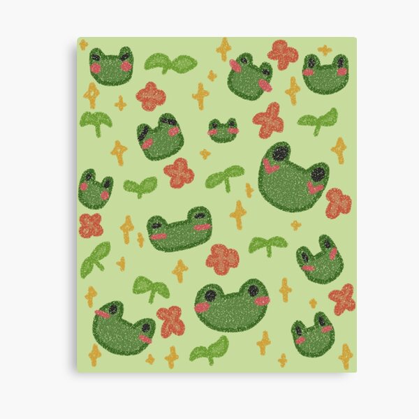 Item preview, Cute Froggy Pattern – Adorable Green Frogs with Flowers designed and sold by simple-goose.