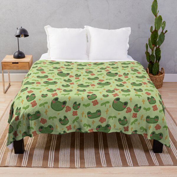 Item preview, Cute Froggy Pattern – Adorable Green Frogs with Flowers designed and sold by simple-goose.