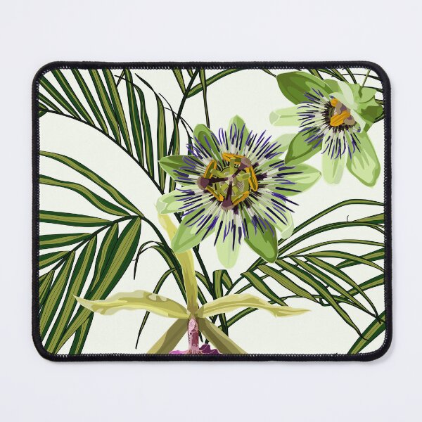 Item preview, Seamless pattern with pink orchid. passiflora flower, palm leaves. tropical flowers background. designed and sold by MatyKotiv.