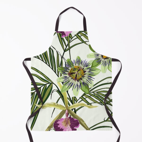 Item preview, Seamless pattern with pink orchid. passiflora flower, palm leaves. tropical flowers background. designed and sold by MatyKotiv.