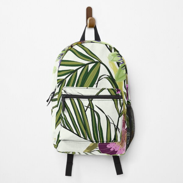 Item preview, Seamless pattern with pink orchid. passiflora flower, palm leaves. tropical  flowers  background.  designed and sold by MatyKotiv.