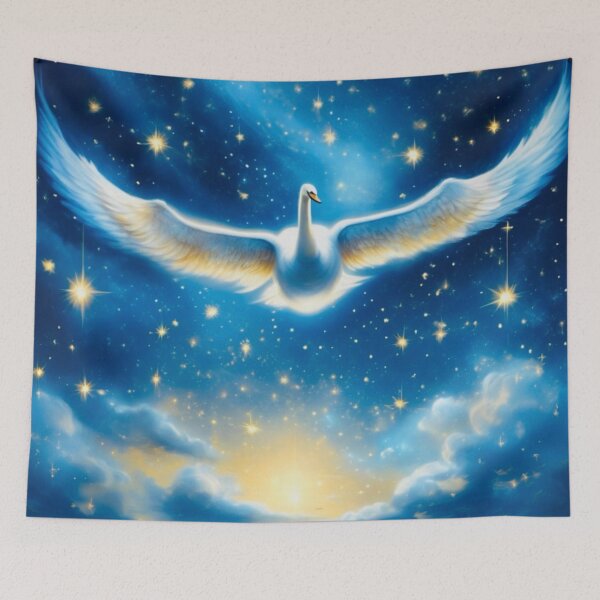 Item preview, Christmas Swan in the Starry Night designed and sold by asanaworld.
