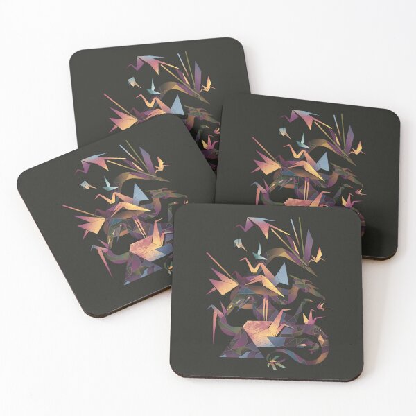 Item preview, Origami Dragons & Cranes – Geometric Fantasy Art designed and sold by ViviNyks.