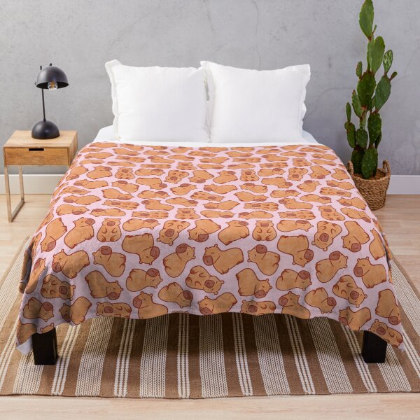 Item preview, Capybara pattern with pink background designed and sold by winterpumpkin.