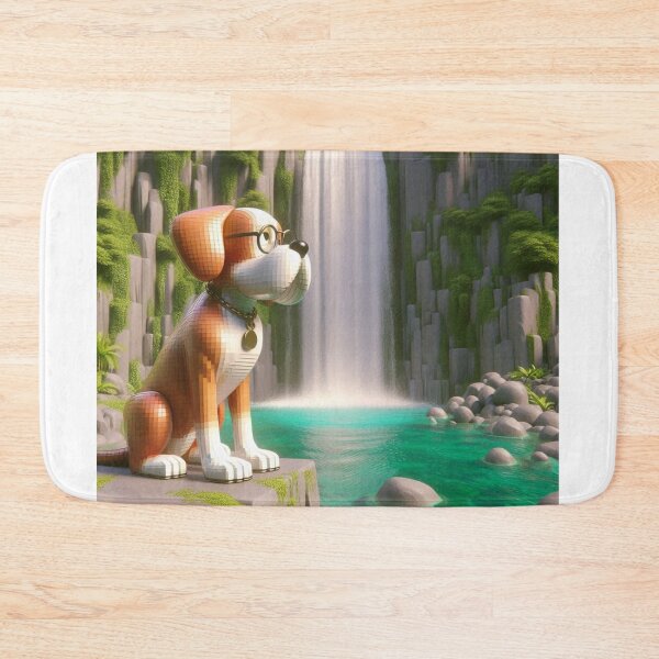 Item preview, Cute Geometric Dog Art Print - Waterfall Landscape designed and sold by choder61.