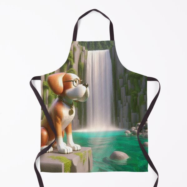 Item preview, Cute Geometric Dog Art Print - Waterfall Landscape designed and sold by choder61.