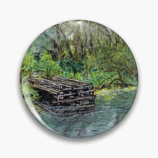 Item preview, Australian Scene - Old bridge, Boyne River, Nagoorin, Boyne Valley, Qld, Aus. designed and sold by Anne Huth.