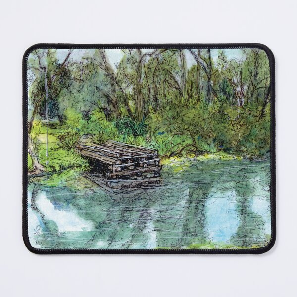 Item preview, Australian Scene - Old bridge, Boyne River, Nagoorin, Boyne Valley, Qld, Aus. designed and sold by Anne Huth.
