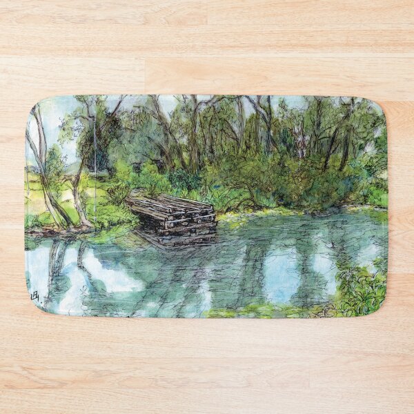 Item preview, Australian Scene - Old bridge, Boyne River, Nagoorin, Boyne Valley, Qld, Aus. designed and sold by Anne Huth.