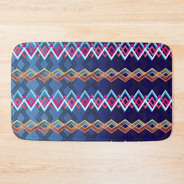 Item preview, Multicolored geometric pattern on blue background designed and sold by wonghong.