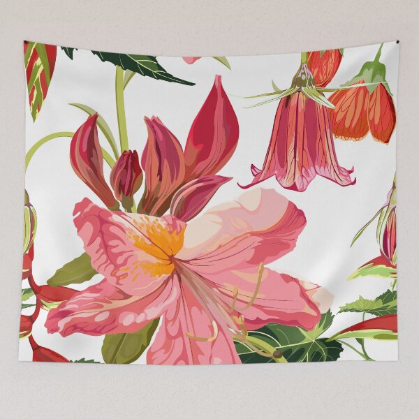 Item preview, Seamless pattern with pink Oleander and tropical flowers. Rhododendron Cosmopolitan flowers. designed and sold by MatyKotiv.