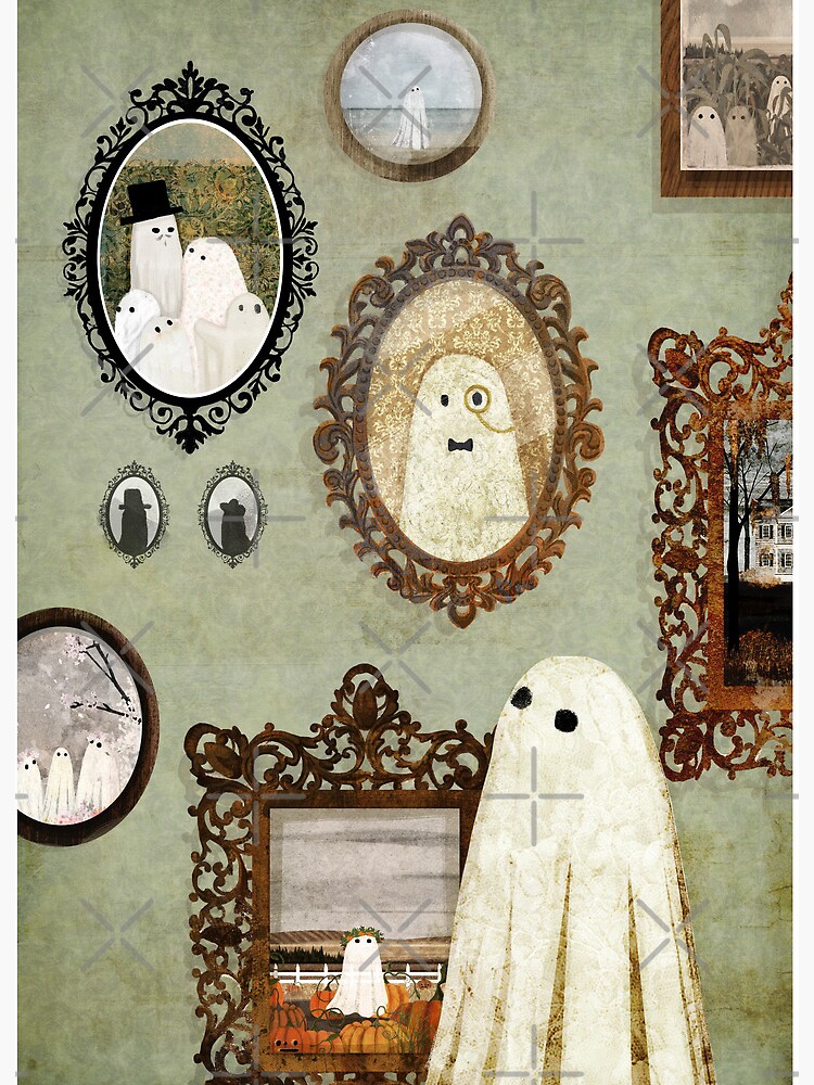 Thumbnail 2 of 2, Art Board Print, There's A Ghost in the Portrait Gallery designed and sold by katherineblower.