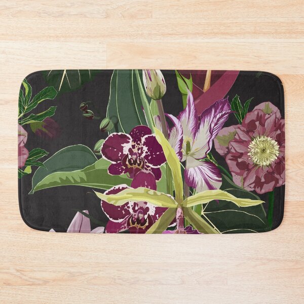 Item preview, Seamless pattern with violet tropical flowers and leaves. designed and sold by MatyKotiv.
