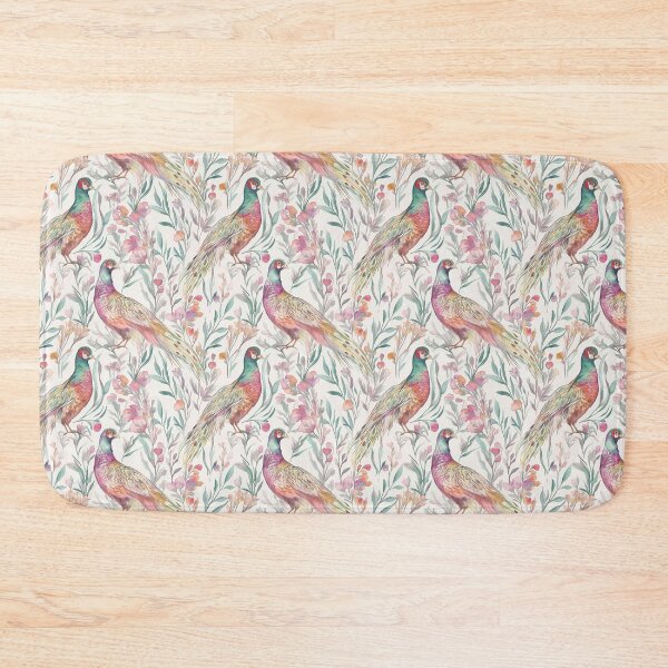 Item preview, watercolour pheasants and colourful botanicals designed and sold by PoppyLaneStudio.