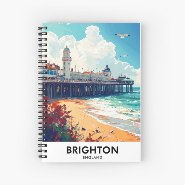 Item preview, Brighton England Retro Travel Print designed and sold by HomeLivingCo.