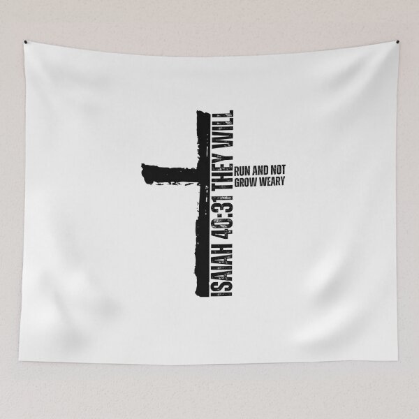 Item preview, They will run and not grow weary workout gym cross Christian designed and sold by snowry.