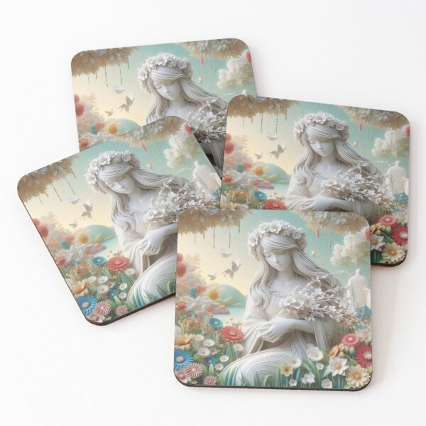 Item preview, Floral Angel: Girl Gathering Garden Blooms Art Print designed and sold by choder61.