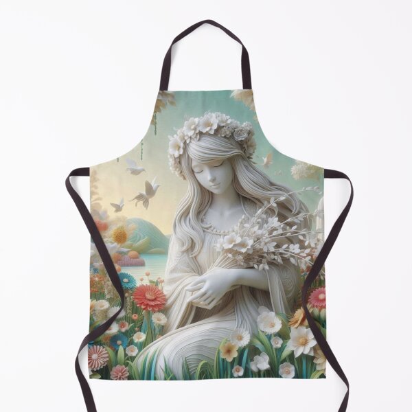 Item preview, Floral Angel: Girl Gathering Garden Blooms Art Print designed and sold by choder61.