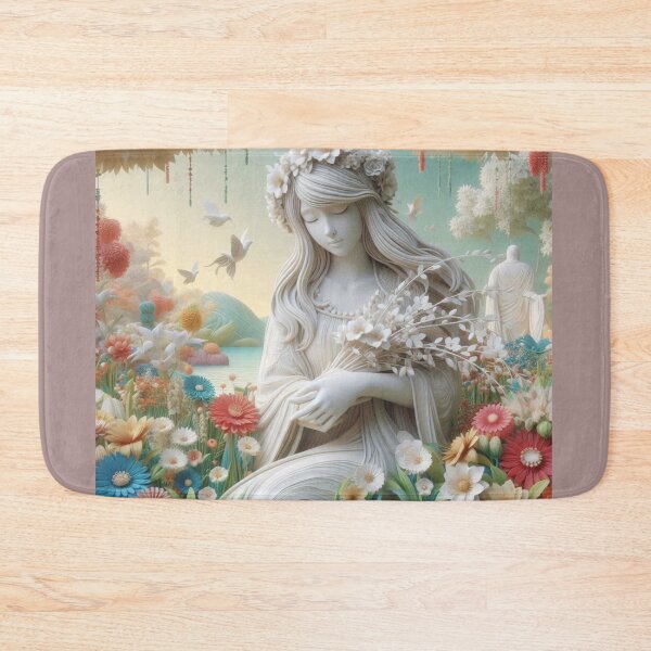 Item preview, Floral Angel: Girl Gathering Garden Blooms Art Print designed and sold by choder61.