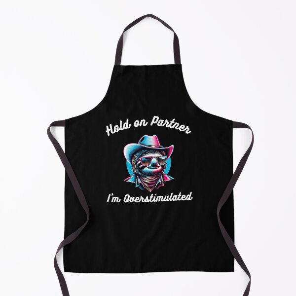 Item preview, Hold on Partner I'm Overstimulated funny sloth cowboy retro designed and sold by snowry.