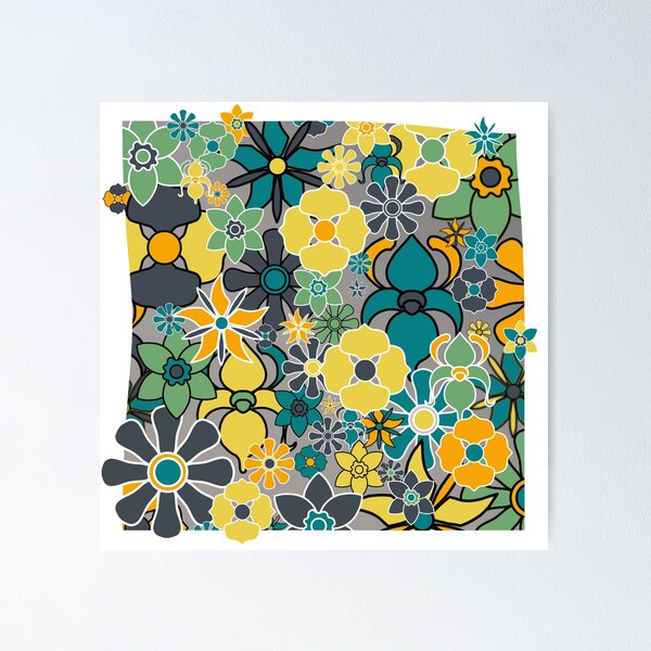 Item preview, Patchwork of Flower, nature-inspired design, green palette designed and sold by JoseYeste.