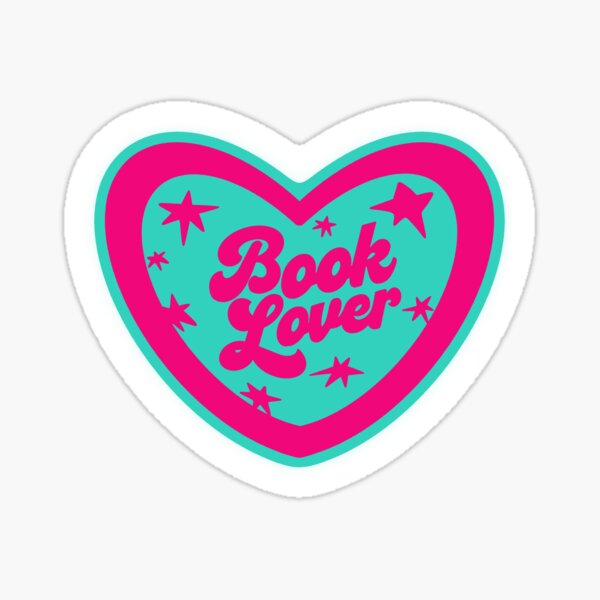 Item preview, Book Lover Sticker Pink And Mint Heart  designed and sold by BeeMaiArt.