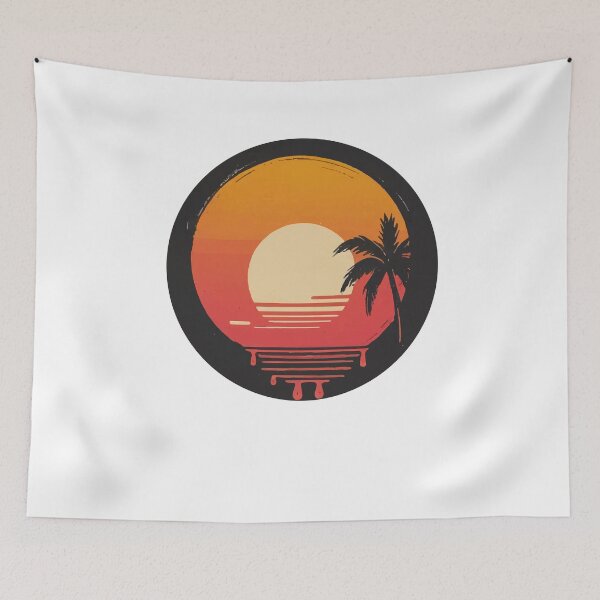 Item preview, Retro Sunset Dripping Aesthetic – Minimalist Vaporwave Art designed and sold by Moss and Moon Studio.