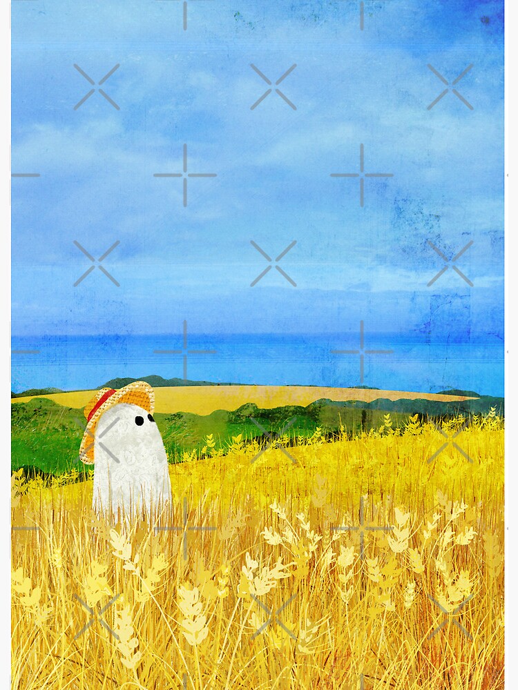 Thumbnail 2 of 2, Art Board Print, There's a Ghost in the Wheat Field designed and sold by katherineblower.