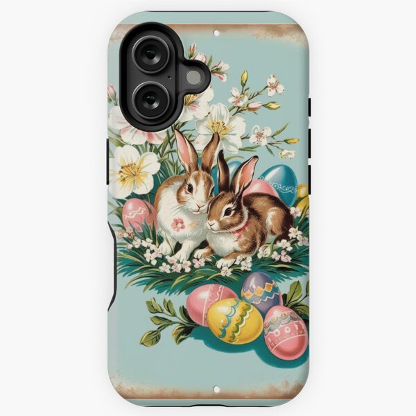 Item preview, Vintage easter print bunnies designed and sold by DollyPopPrints.