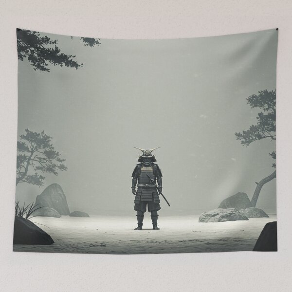Item preview, Samurai Standing in a Serene Garden designed and sold by store-wasabi.
