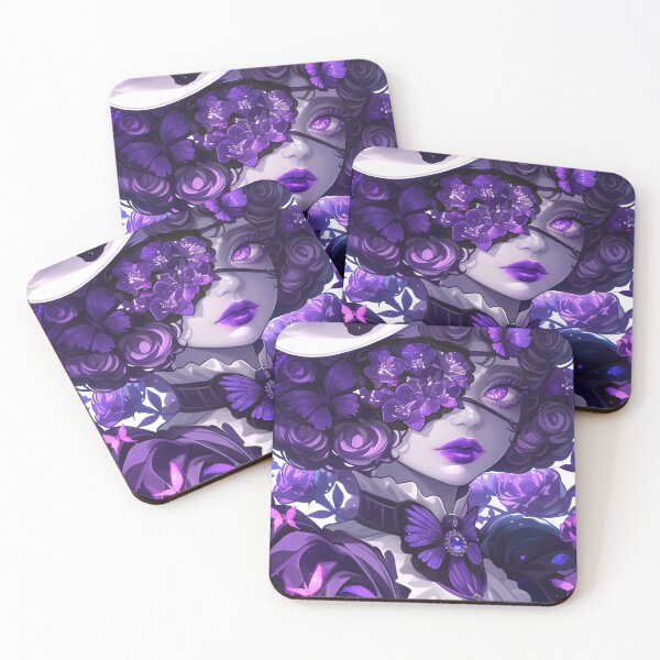 Item preview, Fantasy art of a Gothic Girl with butterflies and an eyepatch. designed and sold by VibeXVerse.
