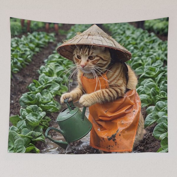 Item preview, Cat Watering Plants designed and sold by m-y-A-I-A-R-T-.