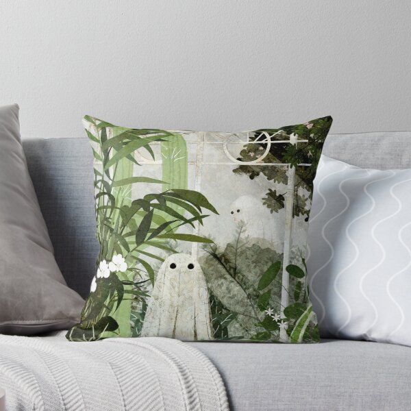 There's A Ghost in the Greenhouse Again Throw Pillow