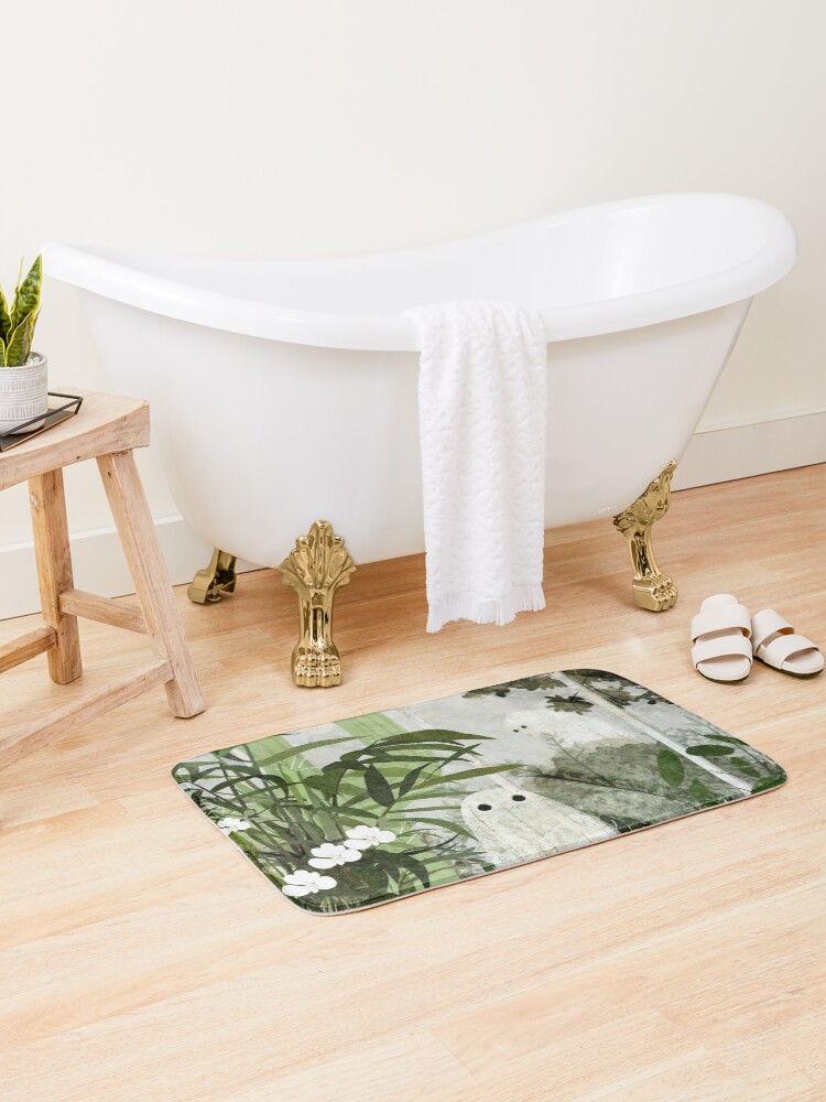Thumbnail 2 of 6, Bath Mat, There's A Ghost in the Greenhouse Again designed and sold by katherineblower.