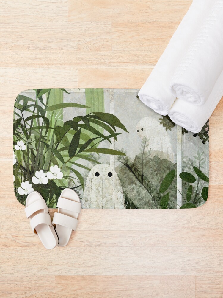 Thumbnail 1 of 6, Bath Mat, There's A Ghost in the Greenhouse Again designed and sold by katherineblower.