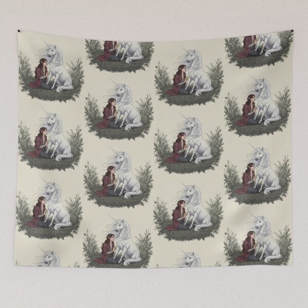 Item preview, Art Enchanted Unicorn Elven Companionship Fantasy Magic White  designed and sold by ART ATTACK ZONE.