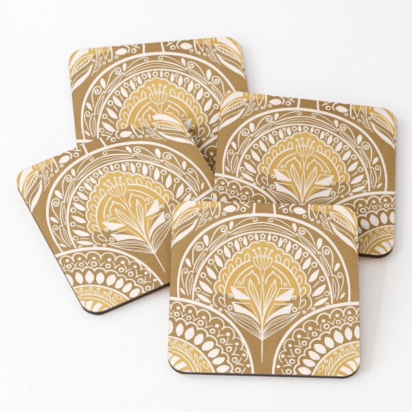 Item preview, Boho Doodle Mermaid Scales - Mustard designed and sold by Tangerine-Tane.