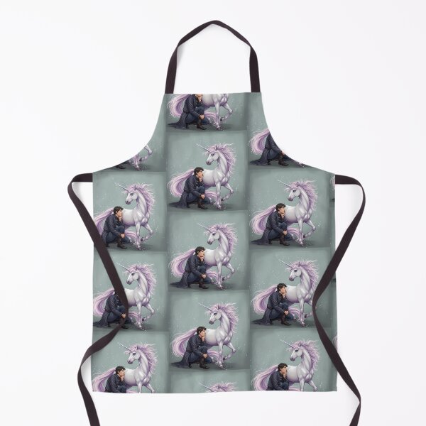 Item preview, Man Enchanted Unicorn Elven Companionship Fantasy Magic White designed and sold by ART ATTACK ZONE.
