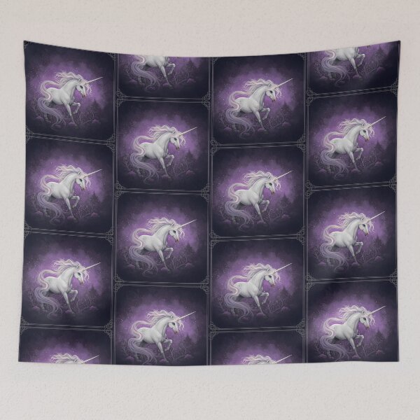 Item preview, Poster Enchanted Unicorn Elven Companionship Fantasy Magic White  designed and sold by ART ATTACK ZONE.