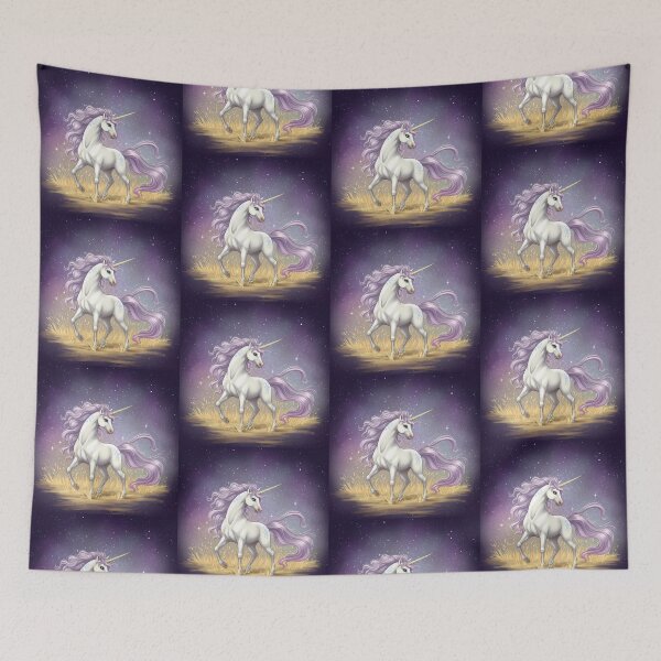 Item preview, Wild Space Unicorn Elven Companionship Fantasy Magic White  designed and sold by ART ATTACK ZONE.