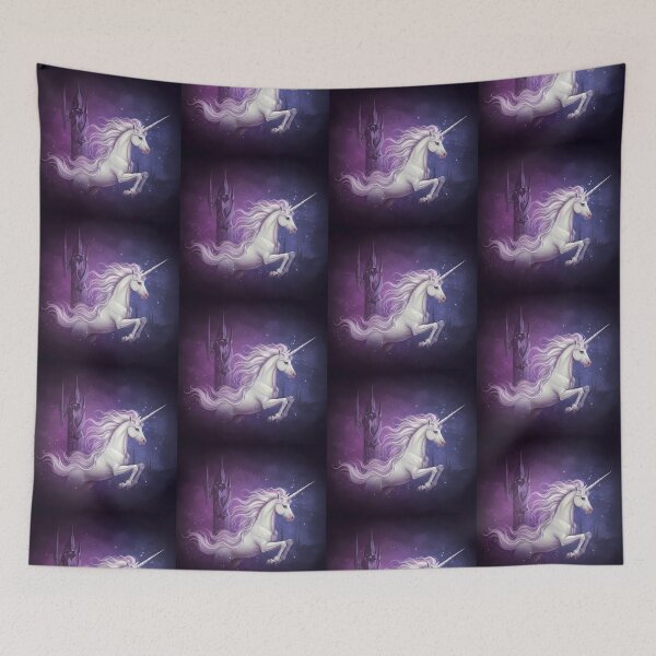 Item preview, Blues Pink Unicorn Elven Companionship Fantasy Magic White  designed and sold by ART ATTACK ZONE.