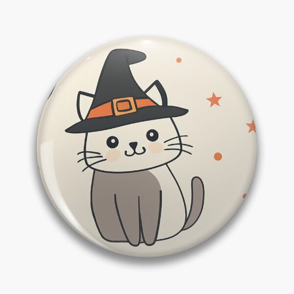 Item preview, cute witchy cat in neutral colours designed and sold by PoppyLaneStudio.